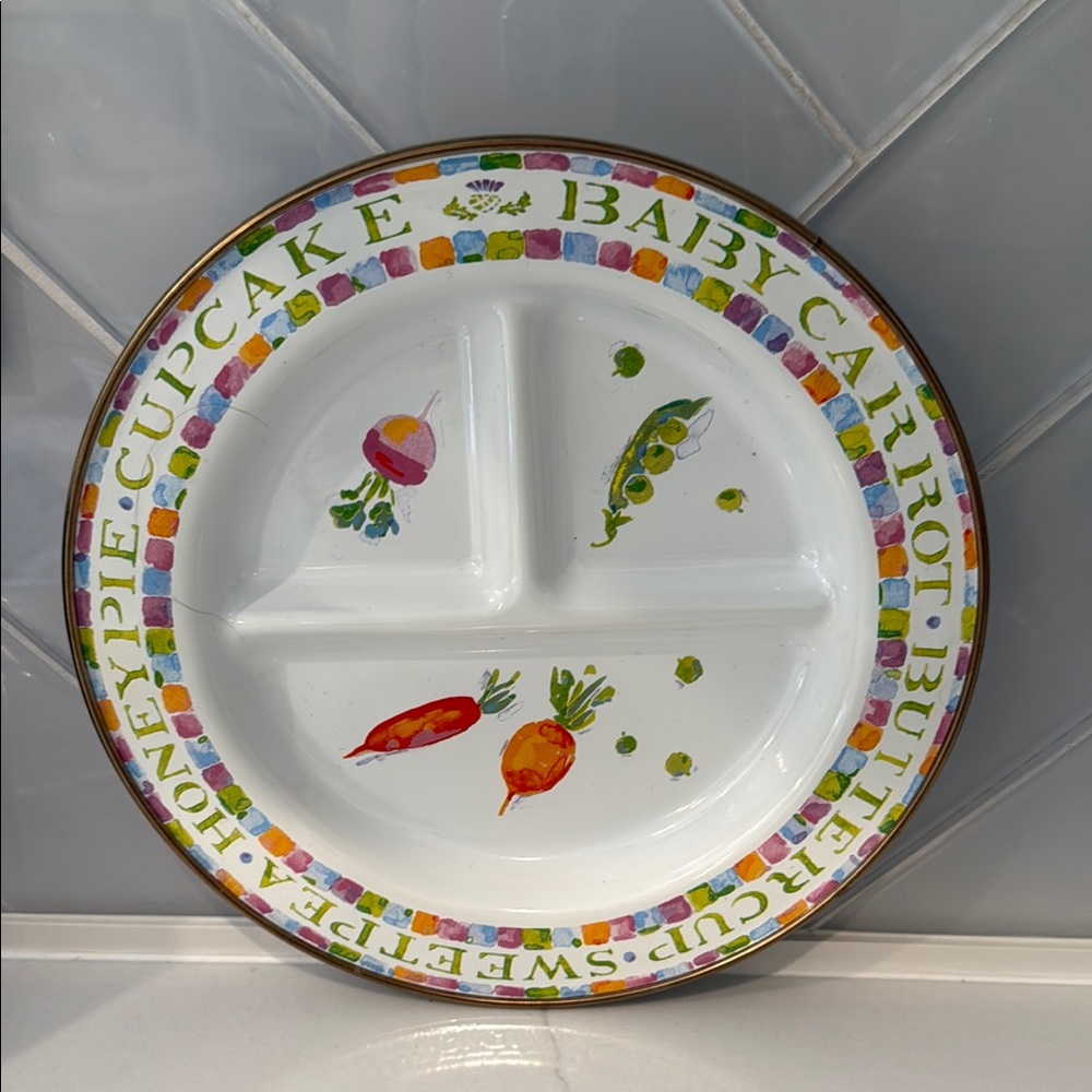 MacKenzie-Childs Elegant White Divided Plate